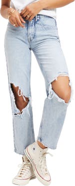 Good American Good Heritage Ripped Crop Straight Leg Jeans | Nordstrom