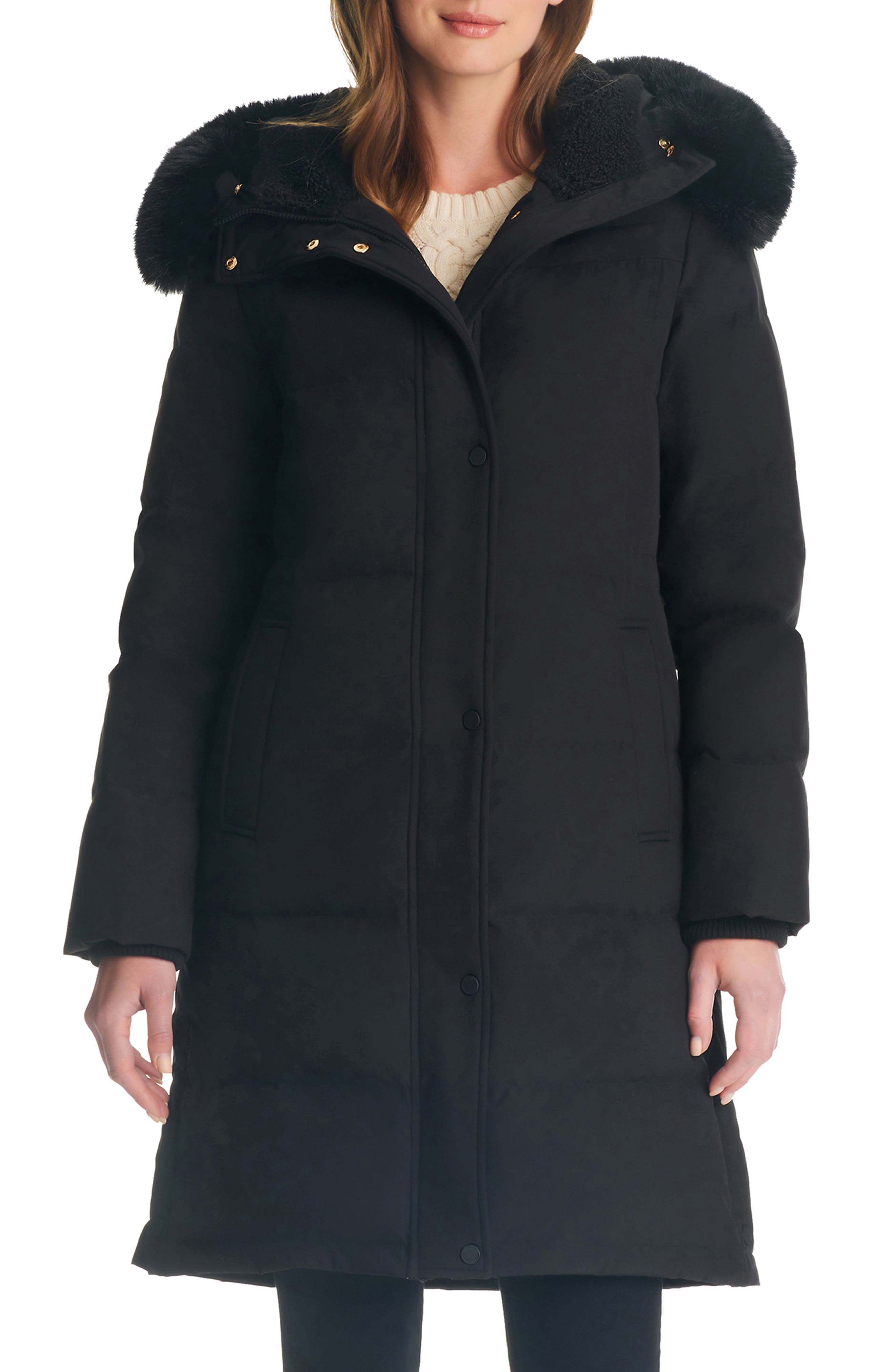 Sam Edelman Hooded Down u0026 Feather Fill Parka with Faux Fur Trim | Nordstrom
