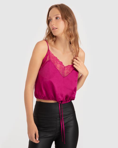 Shop Belle & Bloom Friday Nights Lace Cami In Fuchsia