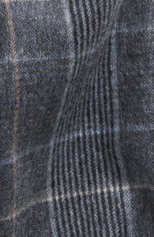 Shop Nordstrom Plaid Cashmere Scarf In Navy- Grey Combo