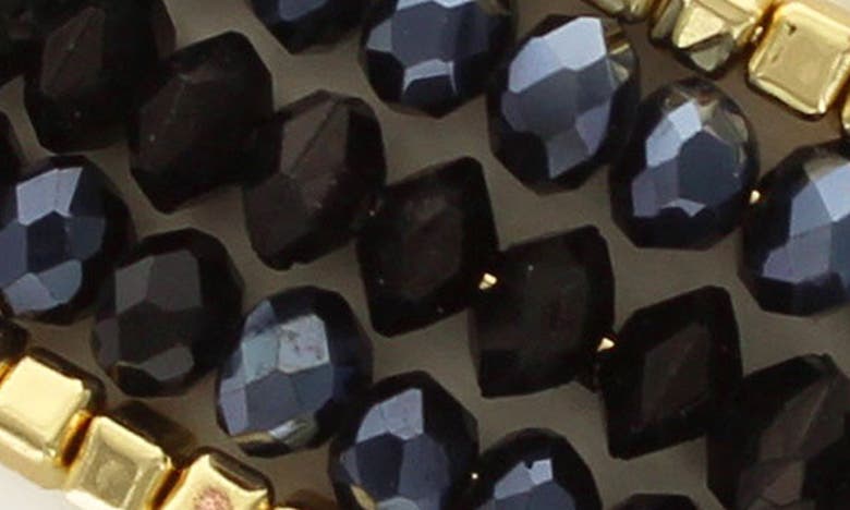 Shop Olivia Welles Amarra Crystal Beaded Bracelet In Black