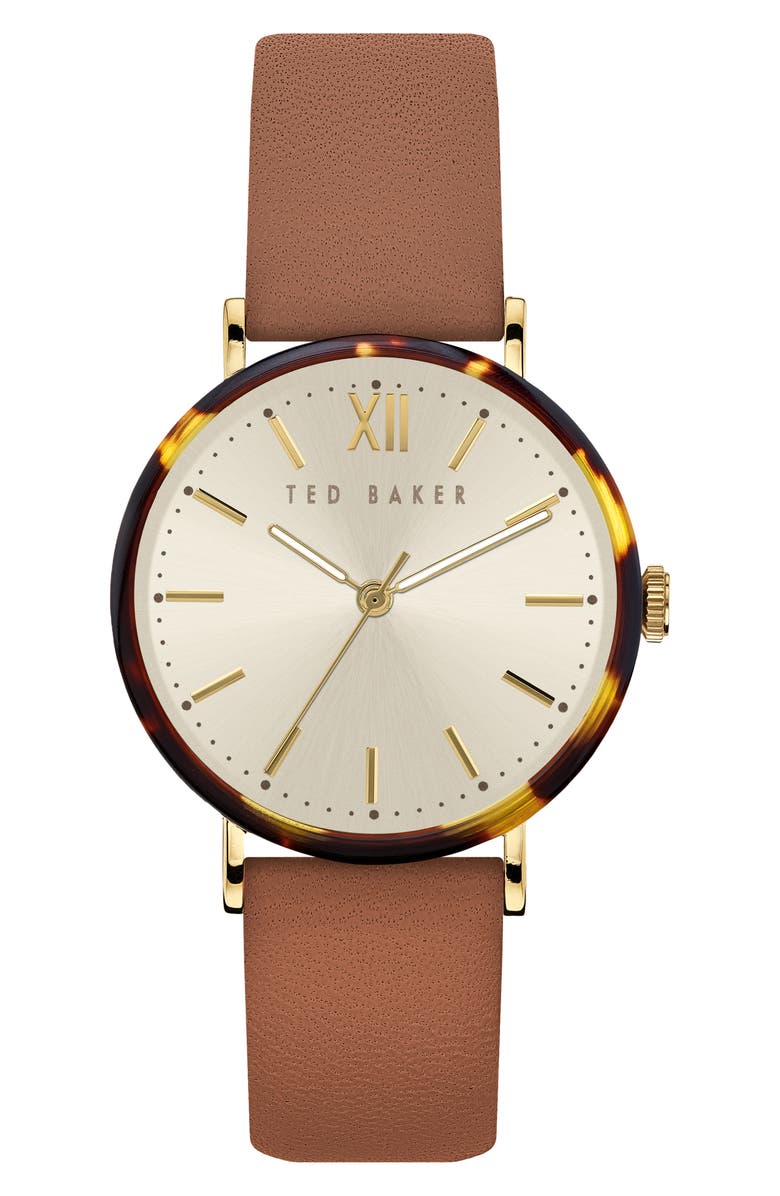 Ted Baker London Phylipa Leather Strap Watch, 37mm | Nordstrom