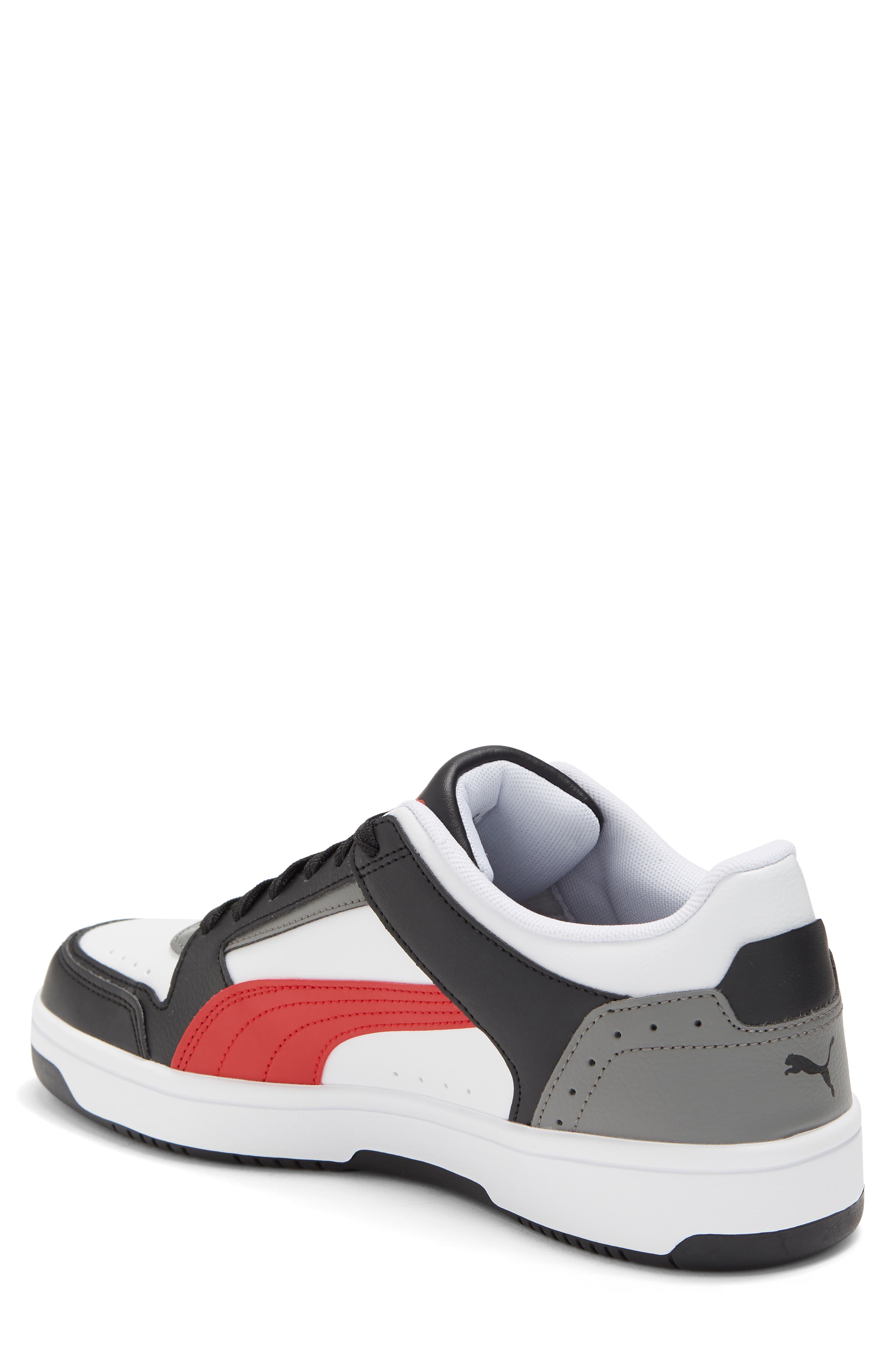 Puma Rebound Joy Low Sneakers, White/Urban Red/White, 11.5