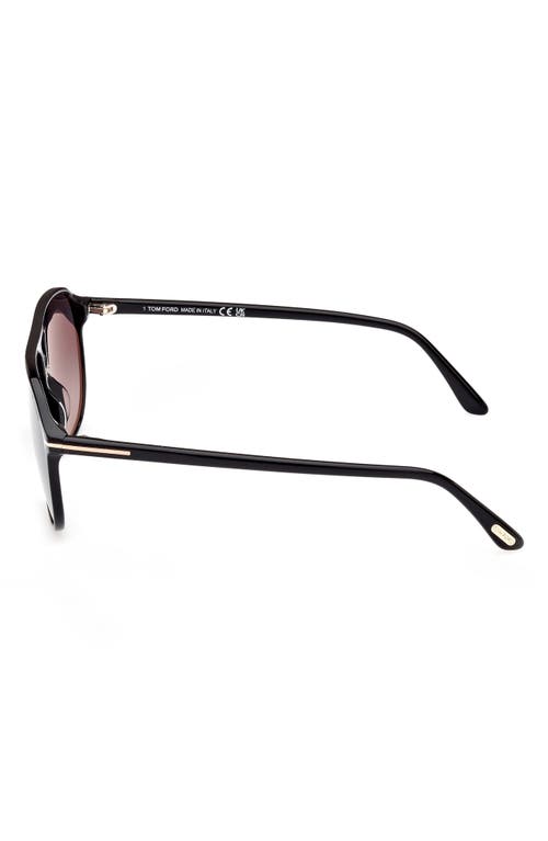 Shop Tom Ford Bruce 61mm Navigator Sunglasses In Shiny Black/smoke