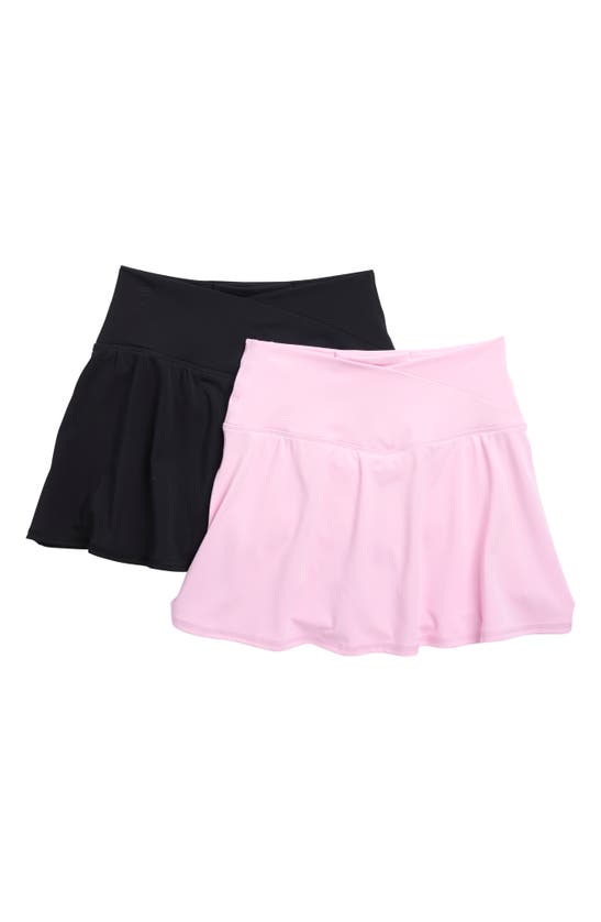 90 Degree By Reflex Assorted 2-pack Airlux Crossfire Skorts In Pink Lavender/ Black