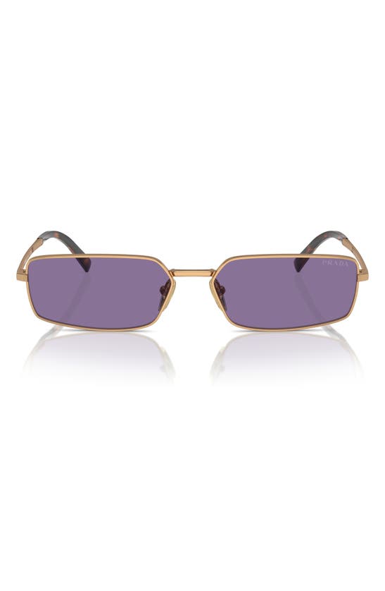 Prada 59mm Rectangular Sunglasses In Brass/ Purple