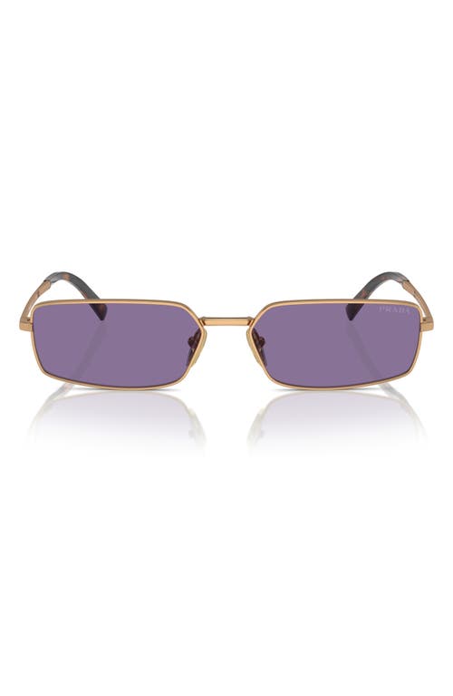 Shop Prada 59mm Rectangular Sunglasses In Brass/purple