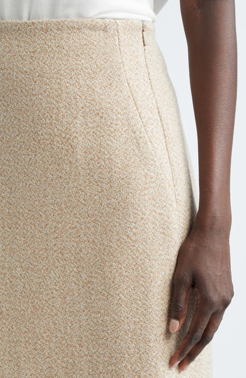 Shop Lafayette 148 New York Wool Midi Pencil Skirt In Oat Multi