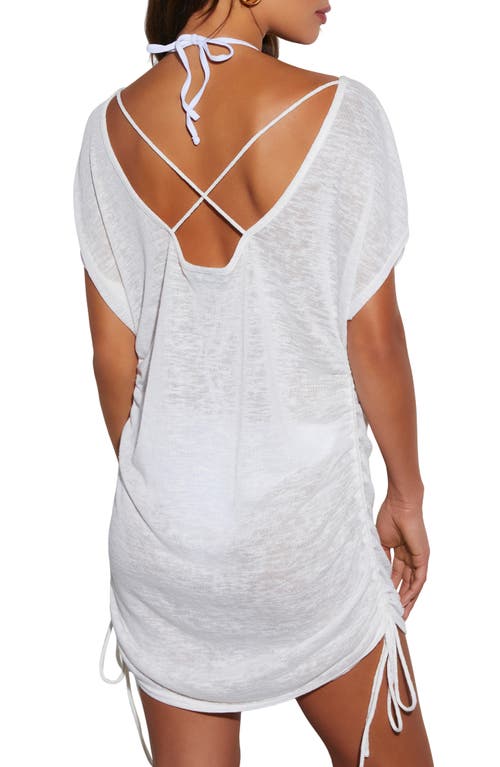 Shop Vici Collection Destra Ruched Sheer Cover-up Dress In White