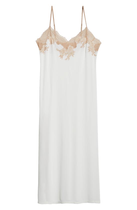 Shop Natori Enchant Lace Trim Nightgown In Ivory