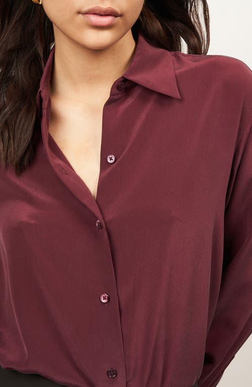 Shop Equipment Essential Silk Button-up Shirt In Wine Tasting