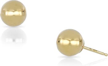 Baby or Toddler's Gold Ball Earrings, Safety Backs, 14K Yellow Gold