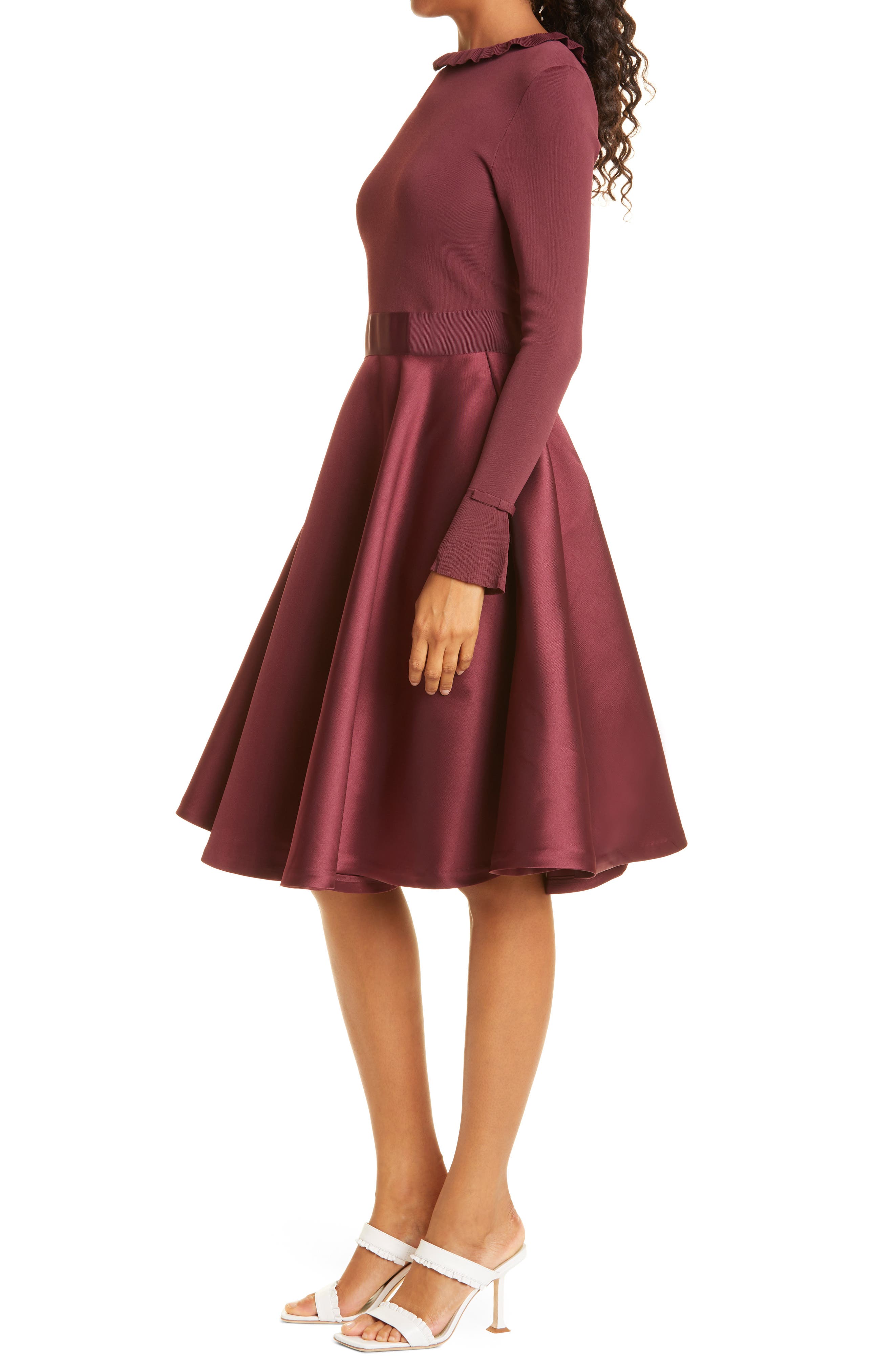 ted baker london zadi long sleeve fit & flare dress