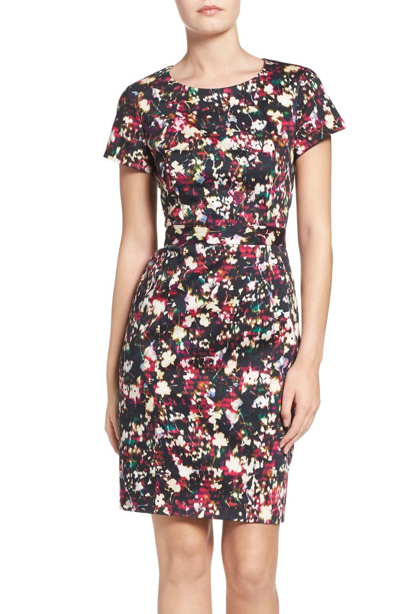 French Connection Midnight Bloom Stretch Cotton Sheath Dress | Nordstrom