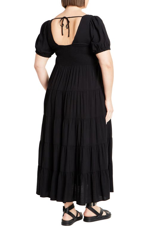 Shop City Chic Mila Tiered Maxi Dress In Black