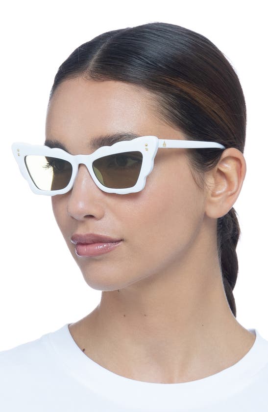 Shop Aire Gamma Ray 51mm Cat Eye Sunglasses In Ivory