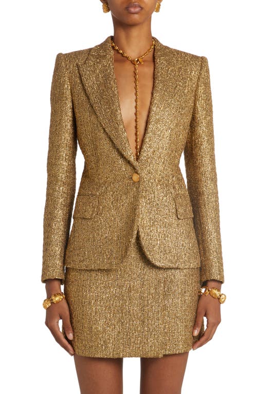 TOM FORD Metallic Tweed Blazer Antique Gold at Nordstrom, Us