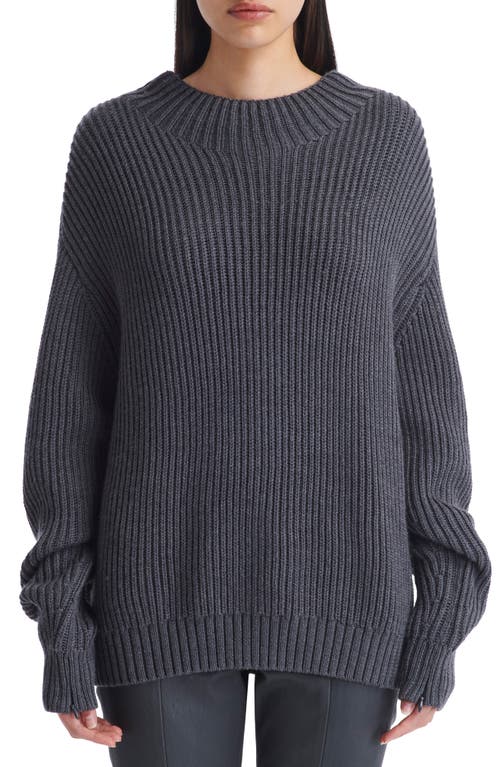 TWP Macie Oversize Zip Cuff Wool Sweater in Charcoal 