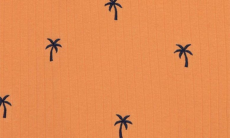 Shop Little Me Palm Tree Romper & Hat Set In Orange