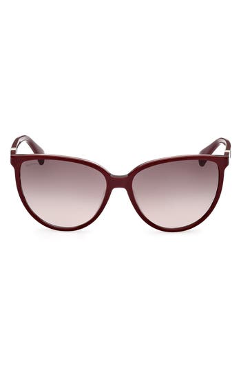Shop Max Mara 58mm Gradient Butterfly Sunglasses In Shiny Bordeaux/grad Bordeaux