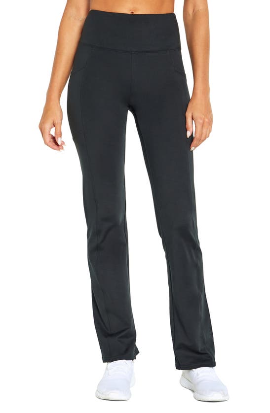 Balance Collection Flex Barely Flare Side Pocket Activewear Pants In Black