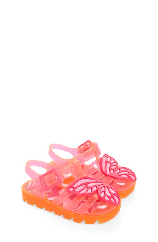 Shop Sophia Webster Kids' Butterfly Jelly Sandal In Neon Fuchsia