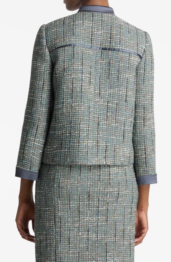 Shop St John St. John Collection Metallic Tweed Jacket In Slate Multi