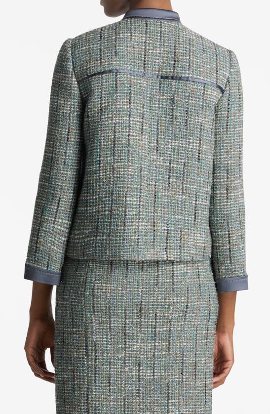 St John Lurex Tweed Jacket In Slate Multi