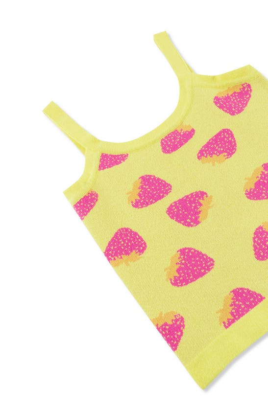 Shop Truce Kids' Strawberry Sweater Tank In Yellow
