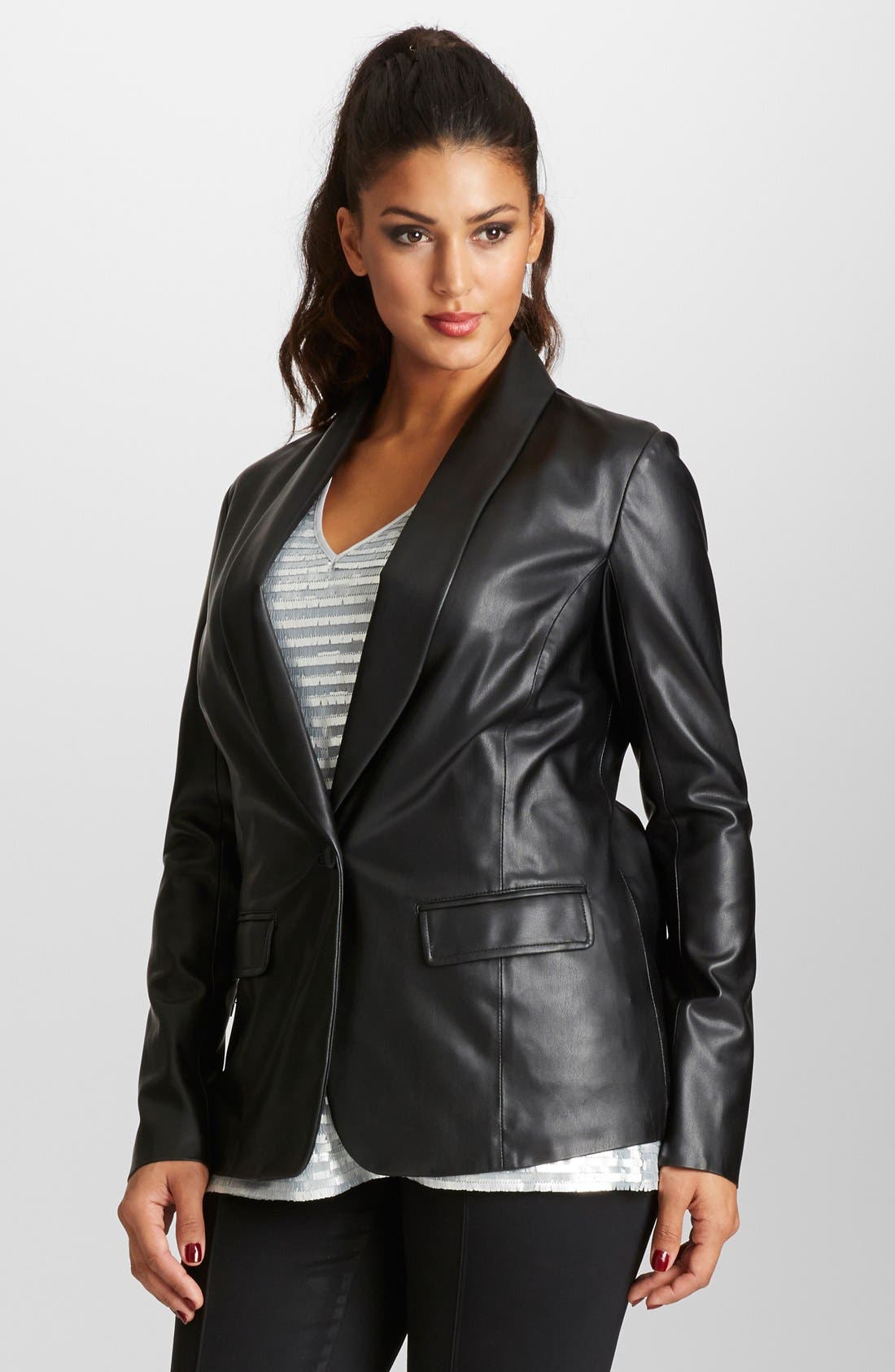 Mynt 1792 Faux Leather Blazer (Plus Size) Nordstrom
