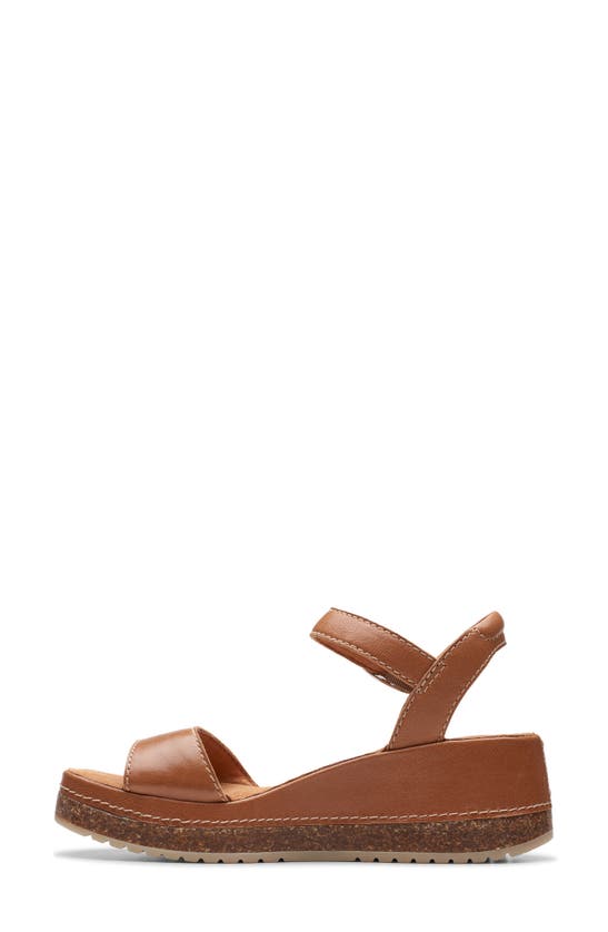 Shop Clarks Kassanda Lily Wedge Sandal In Tan Leather