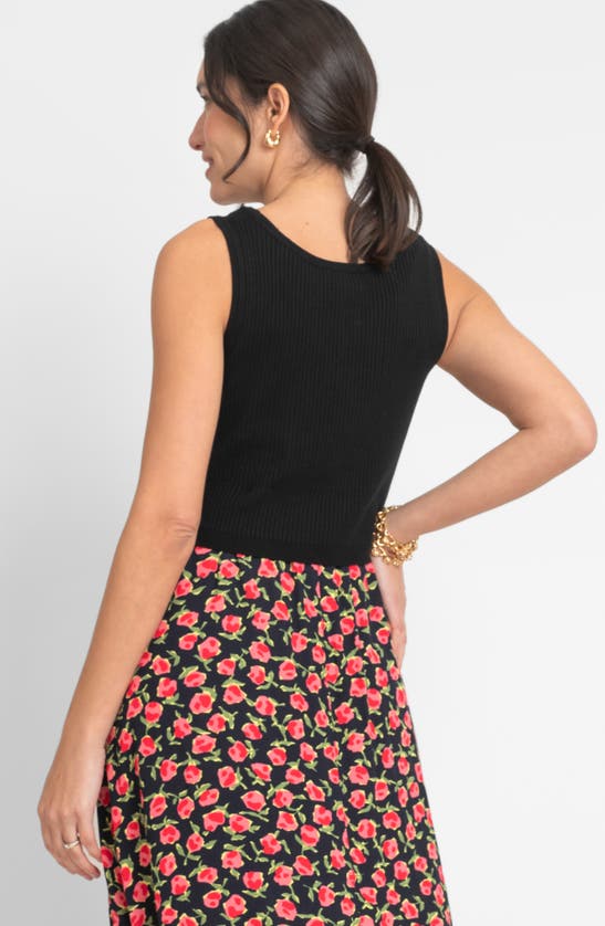 Shop Seraphine Two-piece Maternity/nursing Rib Sweater Tank & Floral Midi Dress In Floral Print