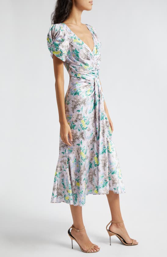 Shop Cinq À Sept Walker Floral Midi Dress In Pastel Multi