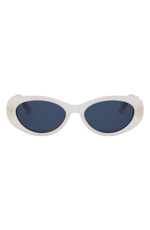 Shop Dior Signature B8u 55mm Butterfly Sunglasses In Ivory/blue