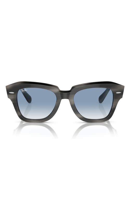 Ray Ban Ray-ban State Street 49mm Gradient Square Sunglasses In Striped Gray/ Gradient Blue