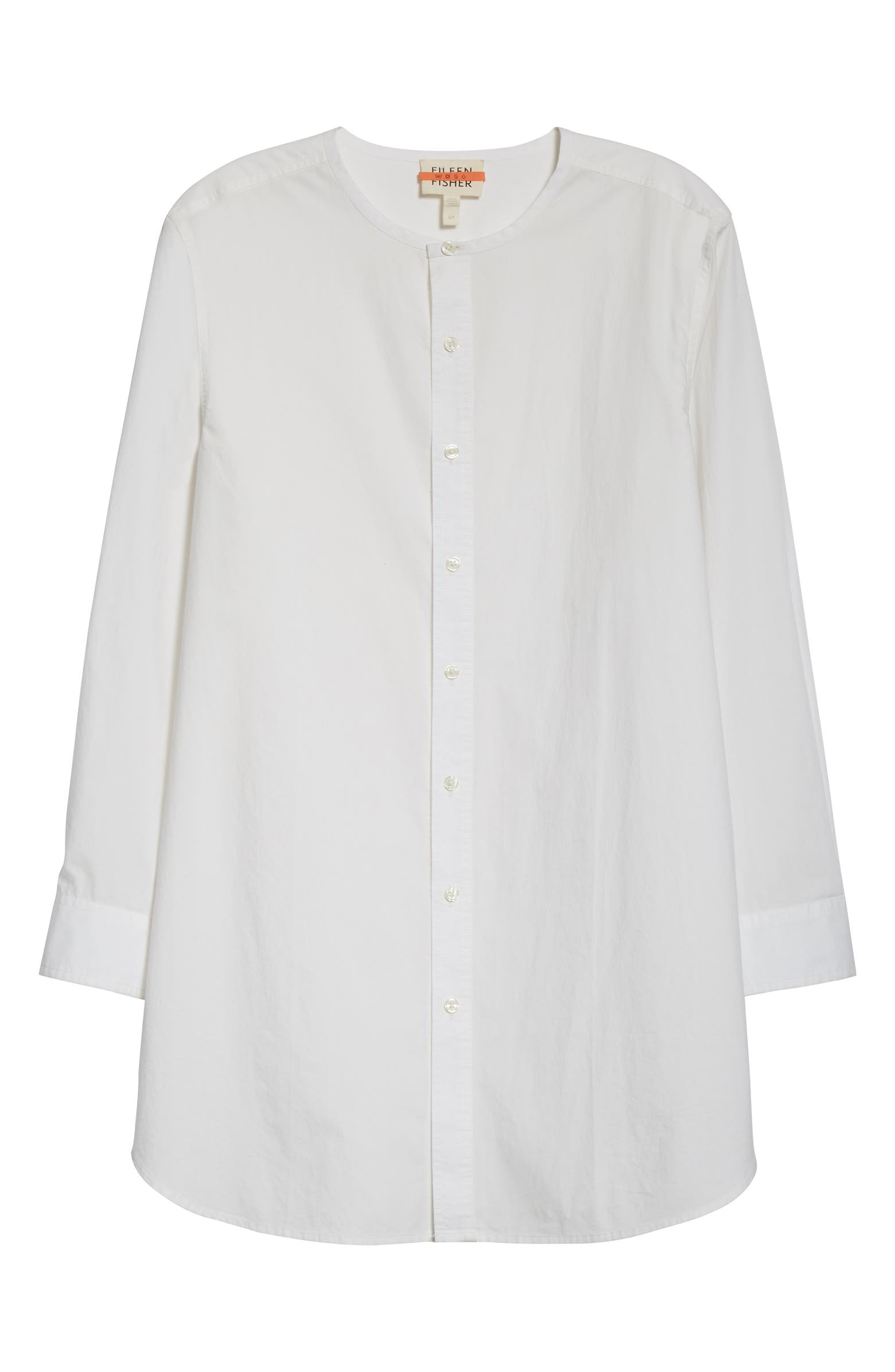 Eileen Fisher Long Organic Cotton Poplin Shirt (Unisex) (Nordstrom ...