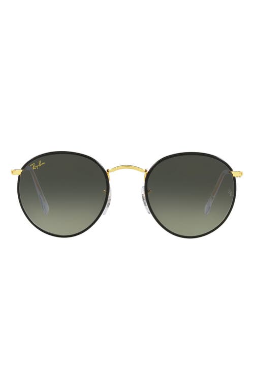 Shop Ray Ban Ray-ban Crystal Phantos 50mm Gradient Round Sunglasses In Black/gold/grey Gradient