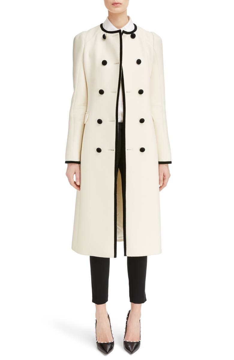 ALTUZARRA Bellasio Double Breasted Wool Coat, Main, color, NATURAL WHITE