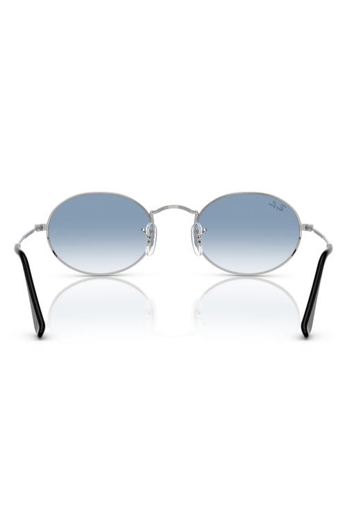 Shop Ray Ban Ray-ban 51mm Gradient Oval Sunglasses In Silver