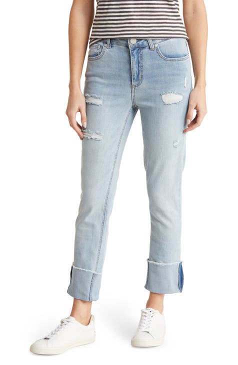 Seven7 Women's Dark Wash Blue Denim Straight Leg Jeans - 8 – The Resell Club