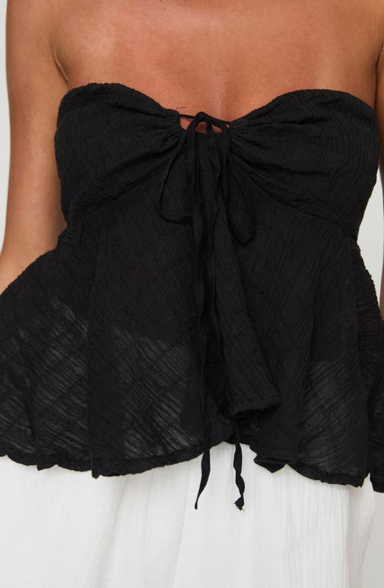 Princess Polly Summer Nights Strapless Top In Black Low Impact