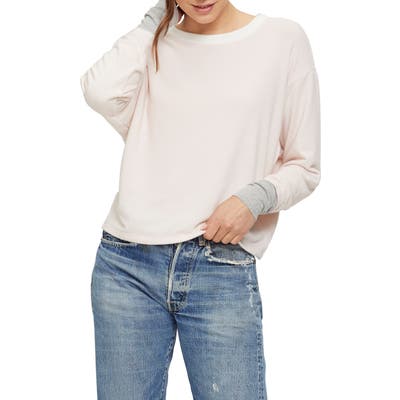 Michael Stars Chloe Madison Brushed Colorblock Pullover, Ivory