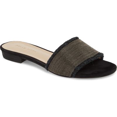 Pelle Moda Bayer Embellished Slide Sandal, Black