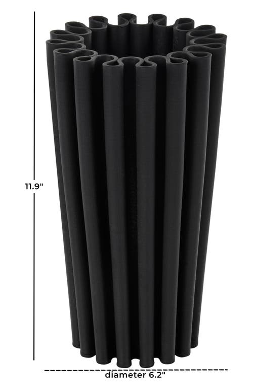 Vivian Lune Home Ceramic Vase In Black