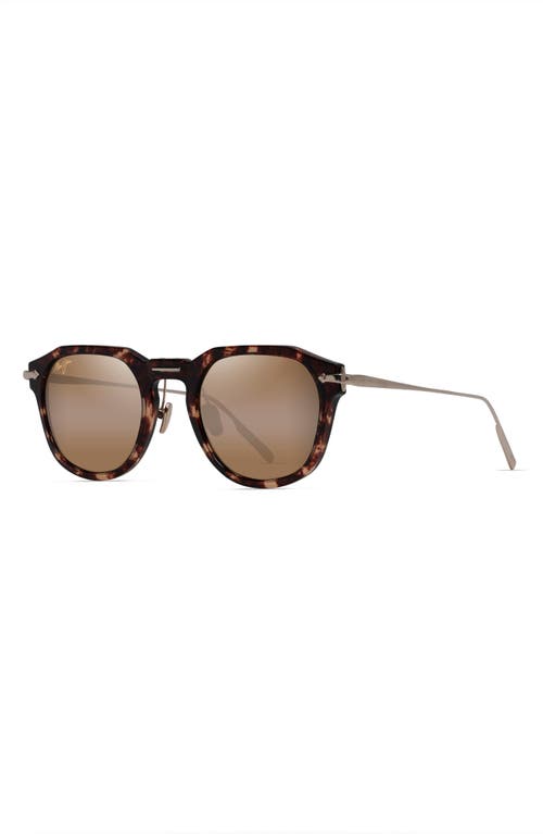 Maui Jim Alika 49mm Polarized Keyhole Sunglasses In Tortoise W/gold