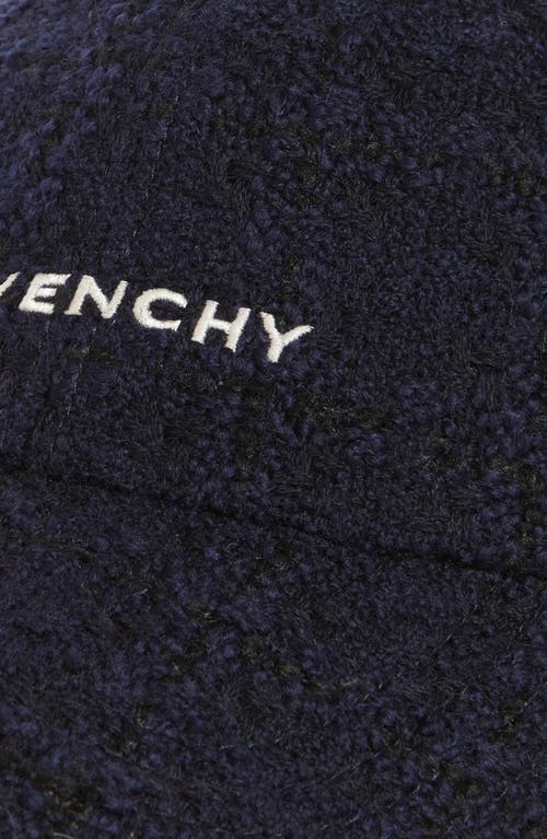 Shop Givenchy Logo Embroidered Tweed Baseball Cap In Dark Blue