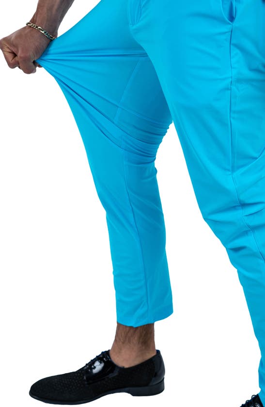 Maceoo All Day Turquoise Pants In Blue