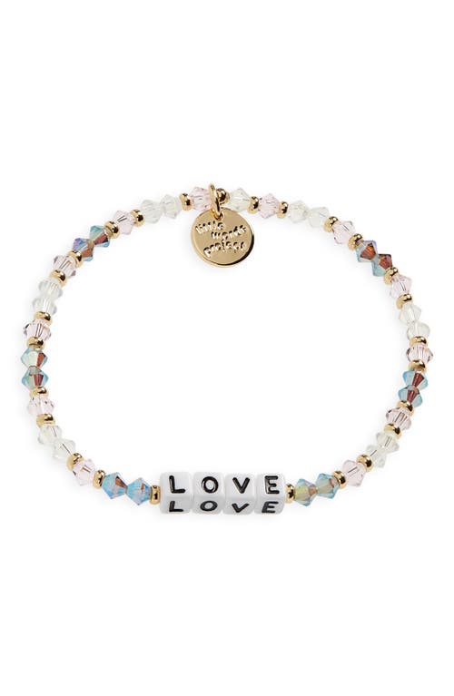 Shop Little Words Project Love Beaded Stretch Bracelet In Arrow/white