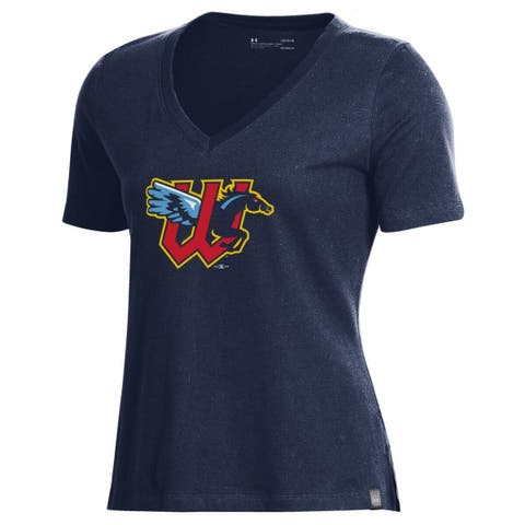 Women's Under Armour Heathered Royal Toronto Blue Jays Pride Streak V-Neck  Tri-Blend Performance T-Shirt