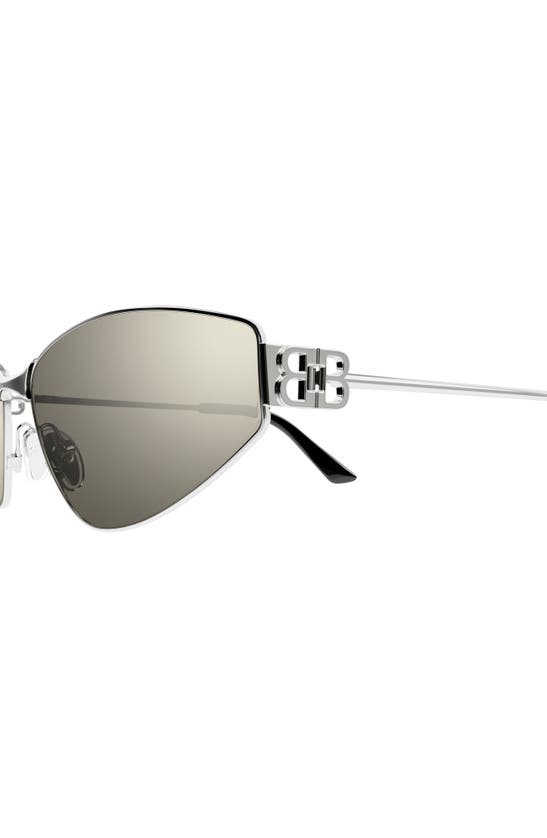 Shop Balenciaga 65mm Oversize Cat Eye Sunglasses In Silver